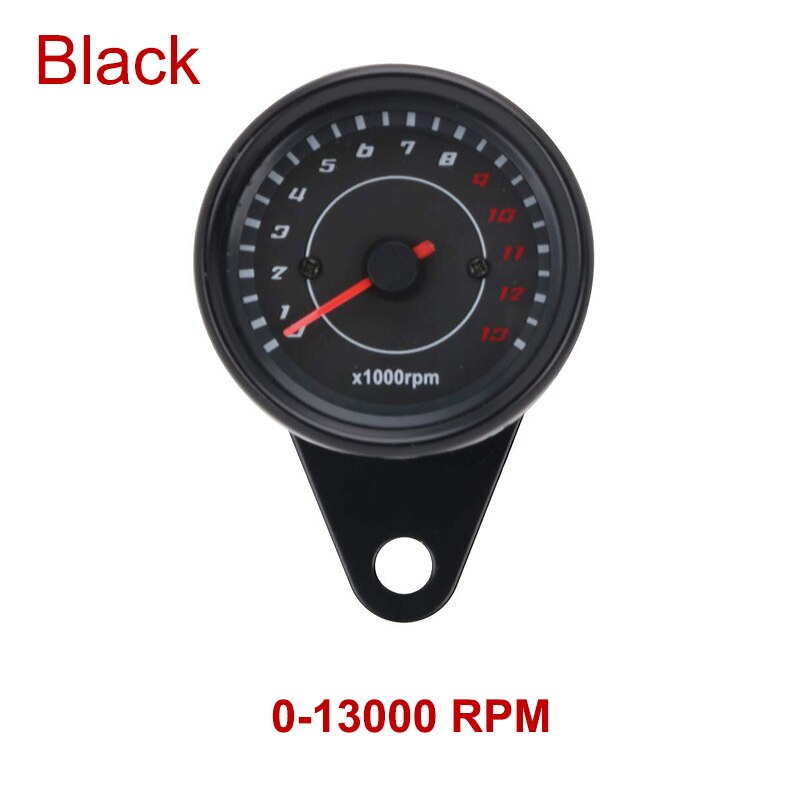 Motorrad Messgerät Geschwindigkeit Tachometer Auto Meter Auto Tachometer LED 12v Messer Universal- Motorrad Hintergrundbeleuchtung Umdrehung Zähler 0-13000 RPM Motorradanzeige Drehzahlmesser 12V Sporn Motormeter Meilenanzeige Auto: Schwarz