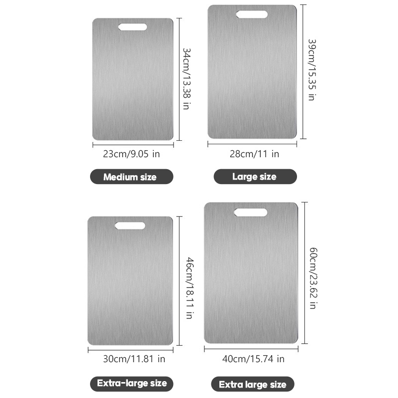 316 Stainless Steel Panel and Chopping Board Kitchen Household Thickened Double Sided Cutting Board Block Kneading Dough Board