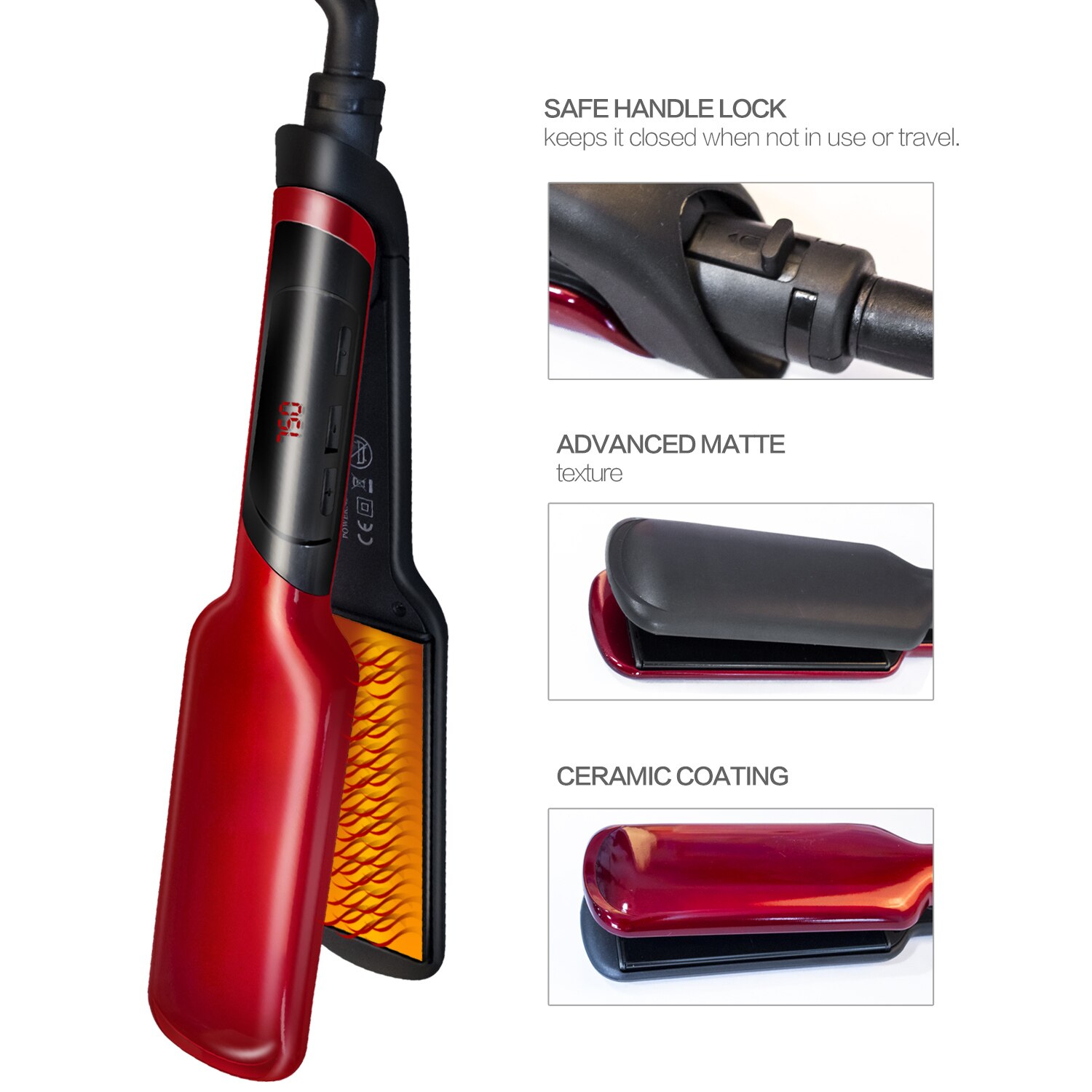 Hair Straightener Wide Plate Straightening Irons Hair Styling Tools Ceramic Hair Straightener Flat Iron