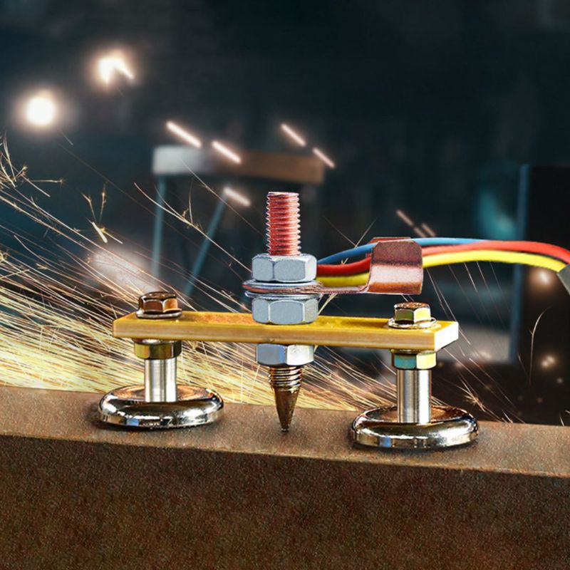 Strong Magnetic Ground Clamp Connector with Conductive Rod Stud for Welding