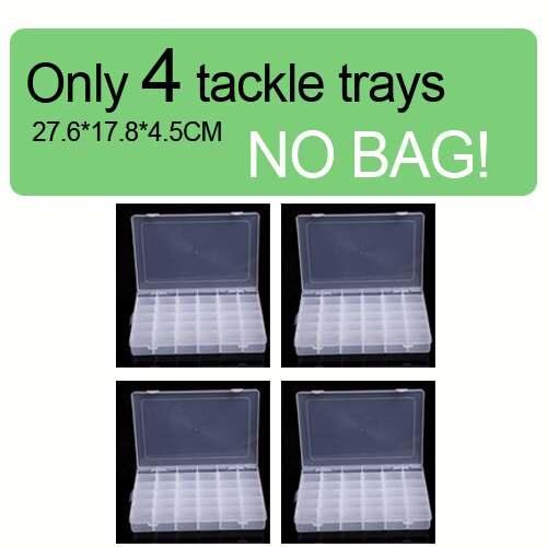 Bolsa para carretes de pesca grande impermeable, mochila para pescar resistente al agua, adecuada para guardar aparejos de pesca al aire libre, bolso de viaje de pesca deportiva tamaño XL: Only 4 Tackle Trays