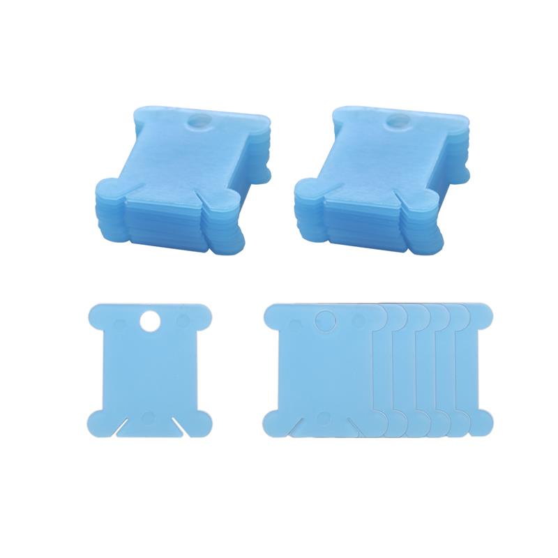 Embroidery Thread Holder Floss Craft Bobbin Cross Stitch Storage Holder Plastic Sewing Thread Board Card Thread Organizer: blue / 100 pcs