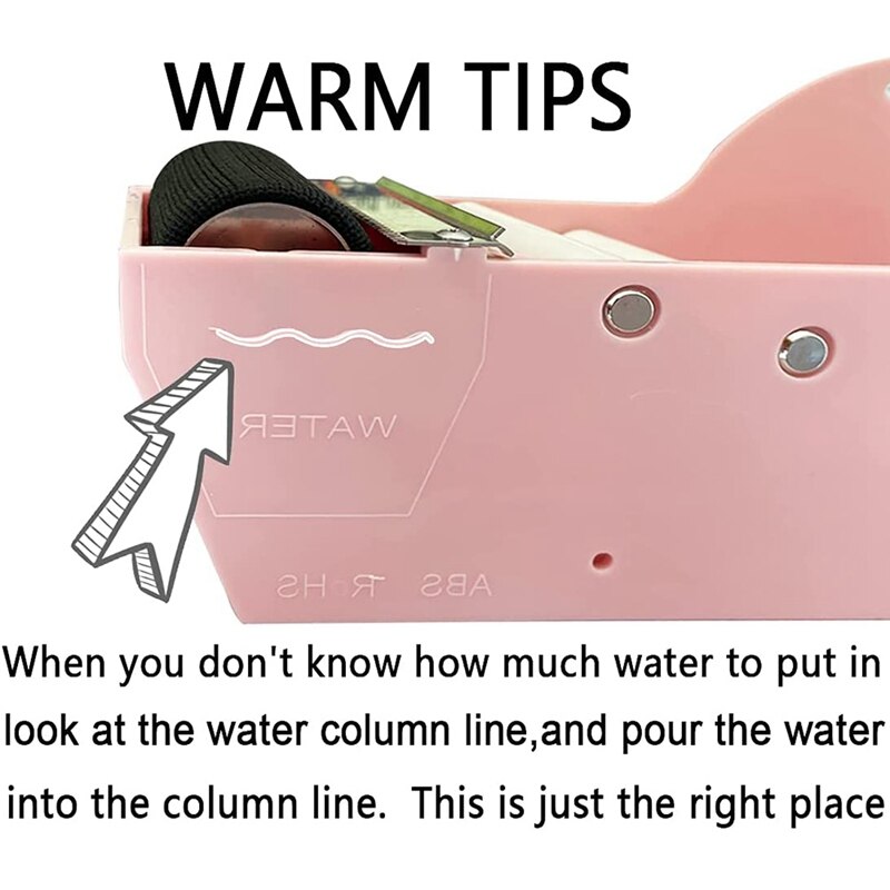 Dispensador de cinta rosa de escritorio, cinta activada por agua, dispensador de cinta activada por agua, sellado