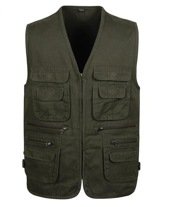 Gilet De Pêche Pour Homme Taille XL - Occasion En Coton Beige - Style Vintage - Boutonnage