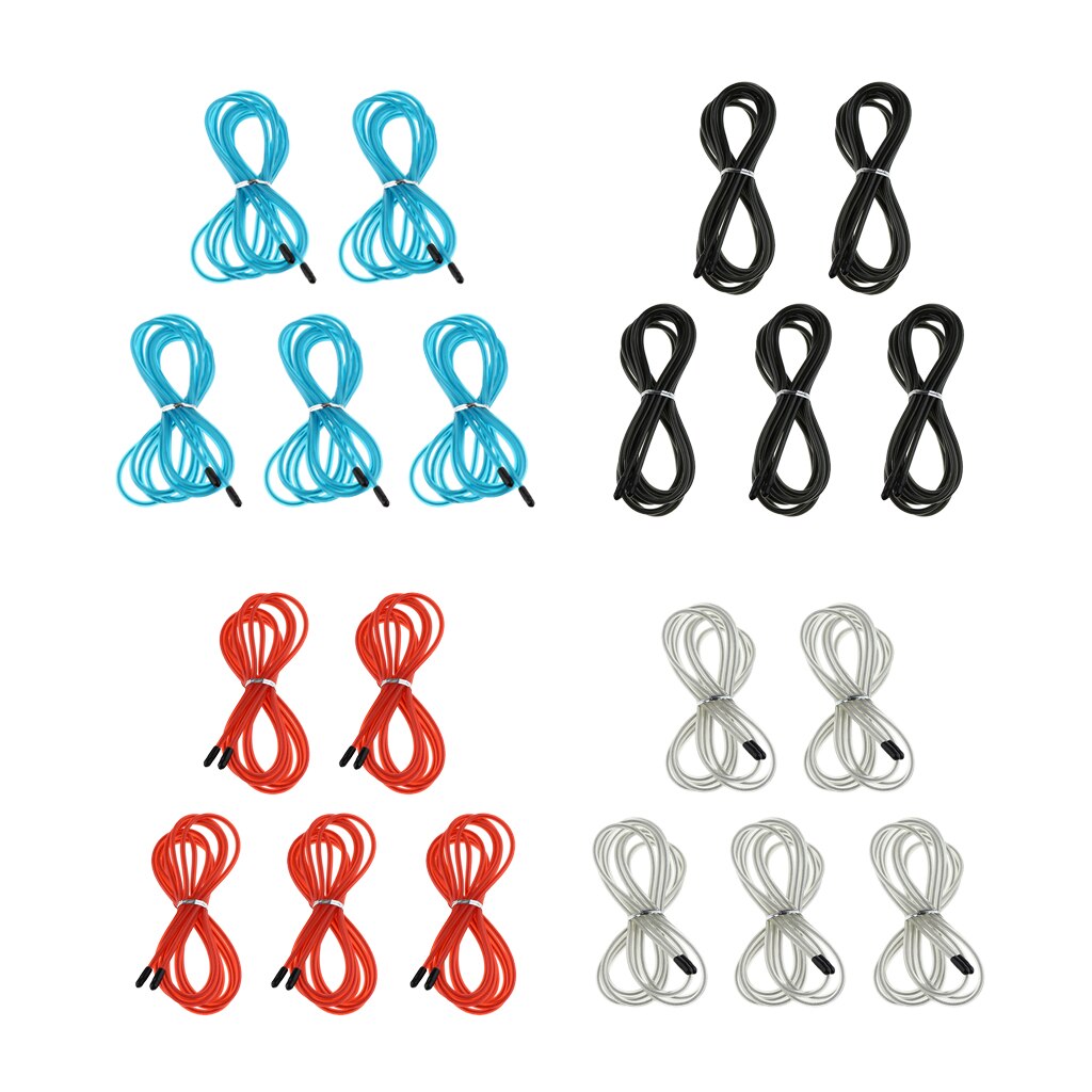 5 Pack Heavy Jump Rope Replacement Cable PVC Stainless Steel Cable Resistant 10ft Long Skipping Rope Indoor Outdoor Excerise