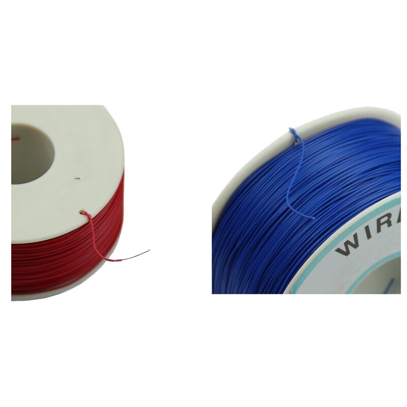 2 Stuks 0.25Mm Wire-Wrapping Wire 30Awg Kabel 305M -Red & Blue