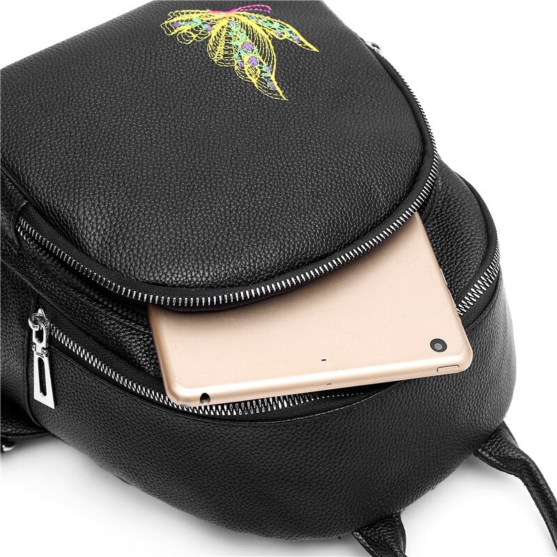 Dames Rugzak - Patchwork Leren Schooltas - Casual Daypack met Klinknagel Decoratie