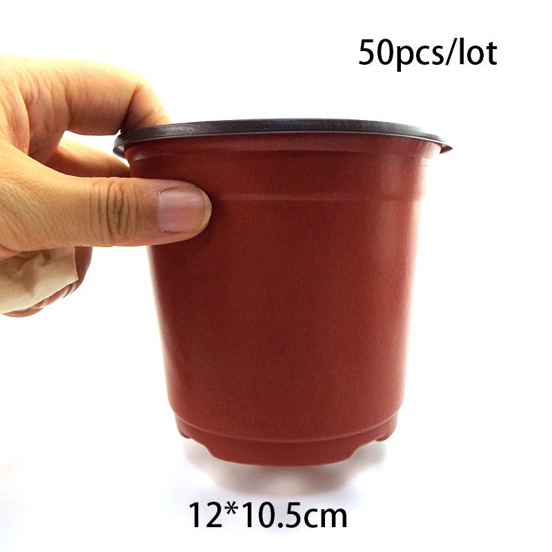 50/100 6/8/12cm plant grow pot gardening Nursery Cups planter Starters garden flower planter plastic pots Herb vegs Home tools: 12CM 50PCS
