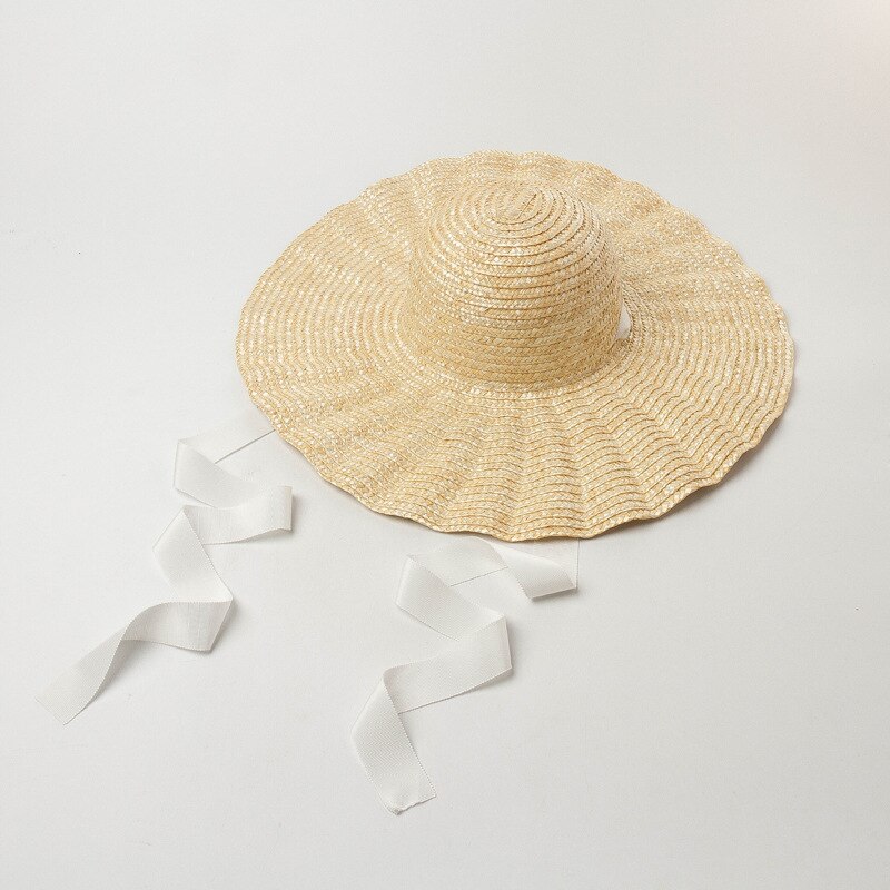 Shell Fold Bandage Big Brim Wheat Straw Hat Outdoo... – Vicedeal