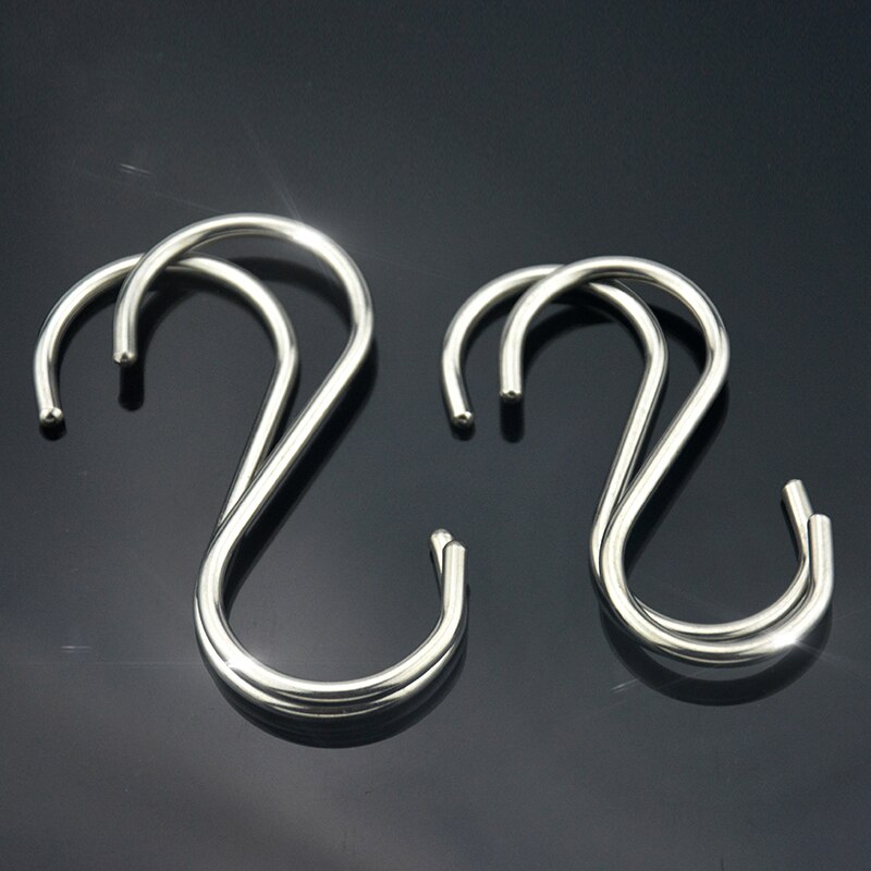 5 Pcs S Shaped Hooks Heavy Duty Kitchen Spoon Pan Pot Utensils Hangers Clasp Over The Door Closet Clothes Rack Hook