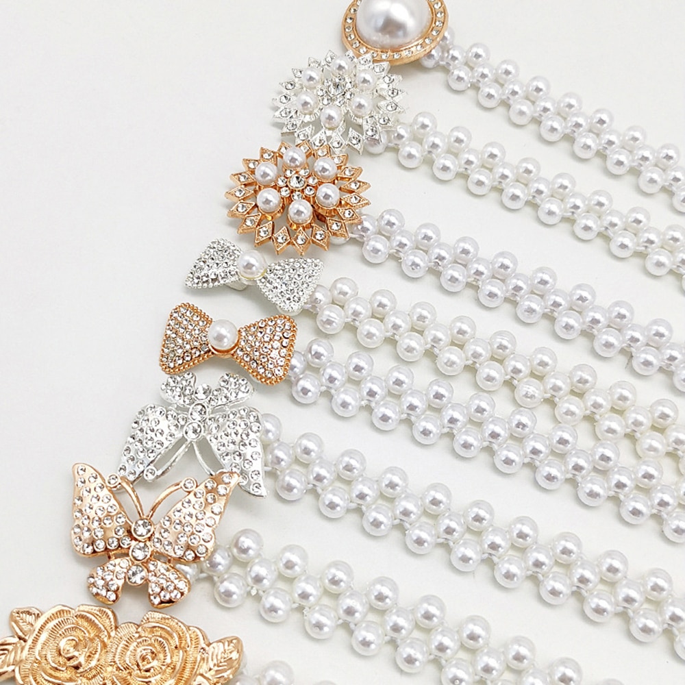 Pearl Adjustable Curtain Tieback Elastic Holder Hook Buckle Clip Pretty And Polyester Decorative Home Accessorie