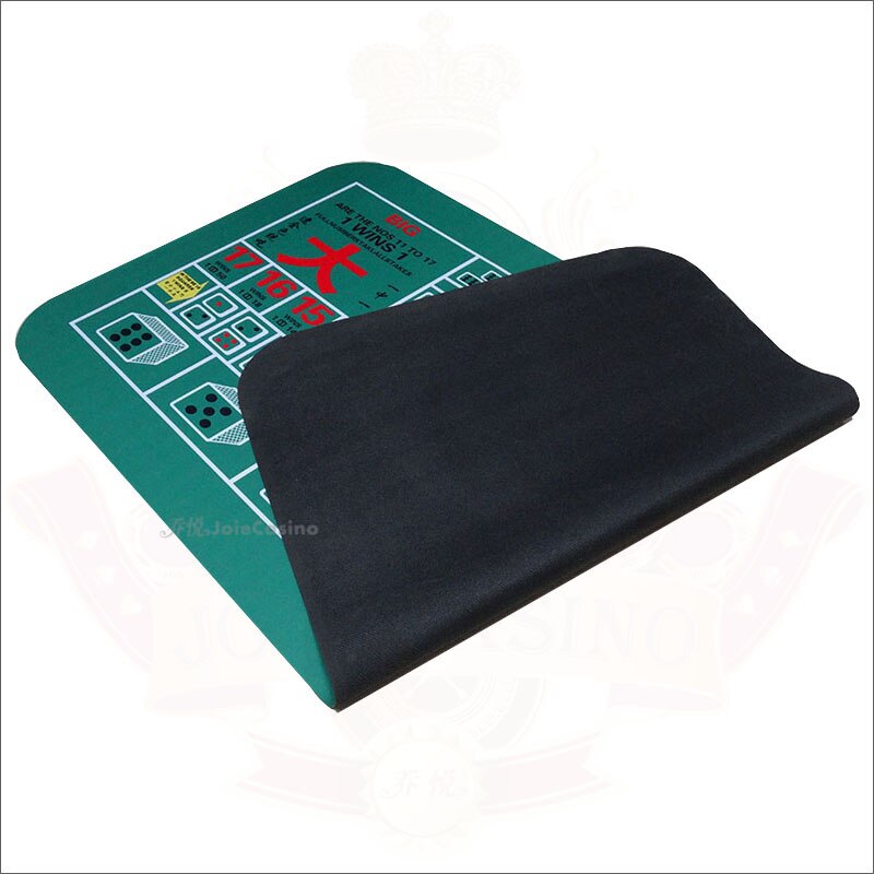 Sic Bo Rubber Mat Dice Game Layout Table Top Digital printing Suede Casino Layout with Carrying Bag