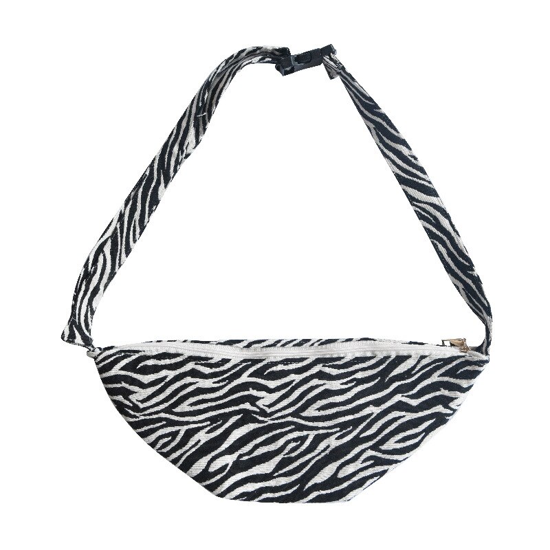 Girls Animal Women Canvas Shoulder Bags Printed Hobos Ladies Zebra Handbag Casual Tote Literary Panda Bag Crossbody Bag: Zebra