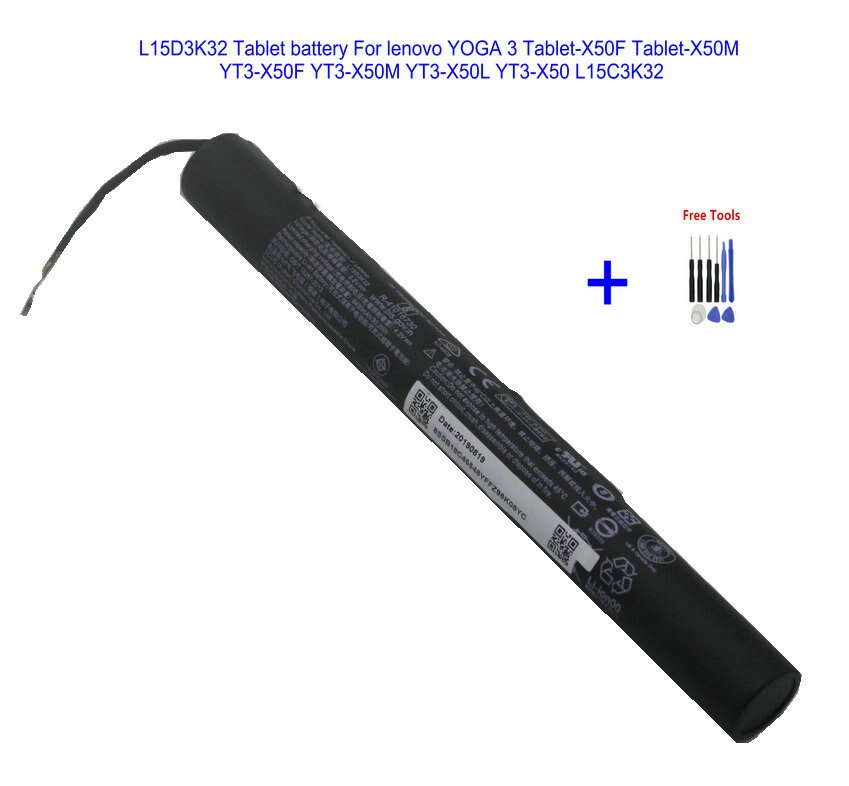 1X8400Mah L15D3K32 L15C3K32 Tablet Batterij Voor Lenovo Yoga 3 Tablet-X50F Tablet-X50M YT3-X50F YT3-X50M + Reparatie Gereedschap Kit