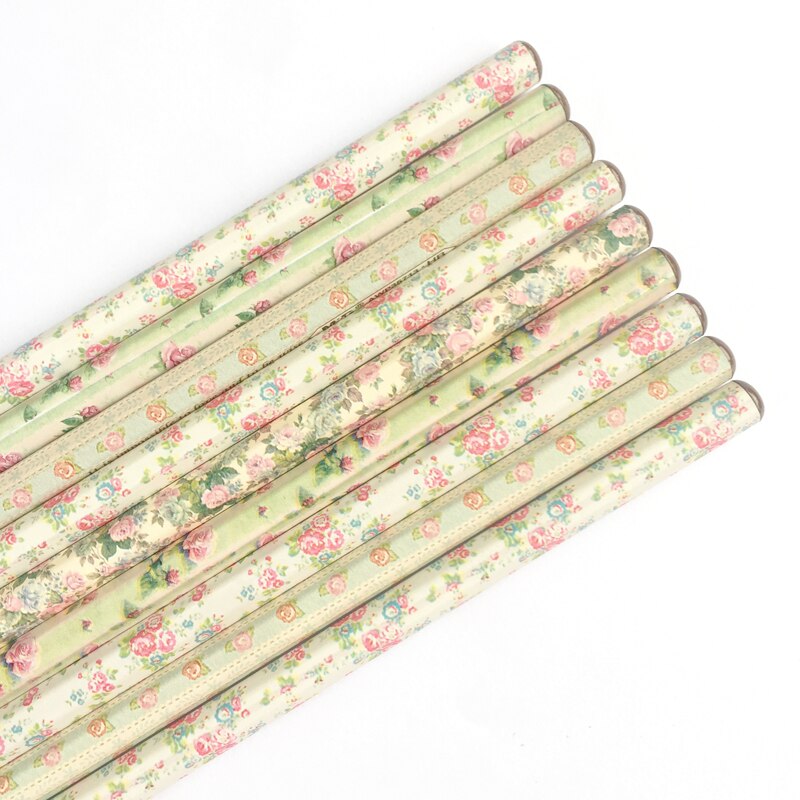 4pcs /Set Floral Hexagon HB Standard Wooden Pencil Writing Drawing Pencil School Supply Stationery