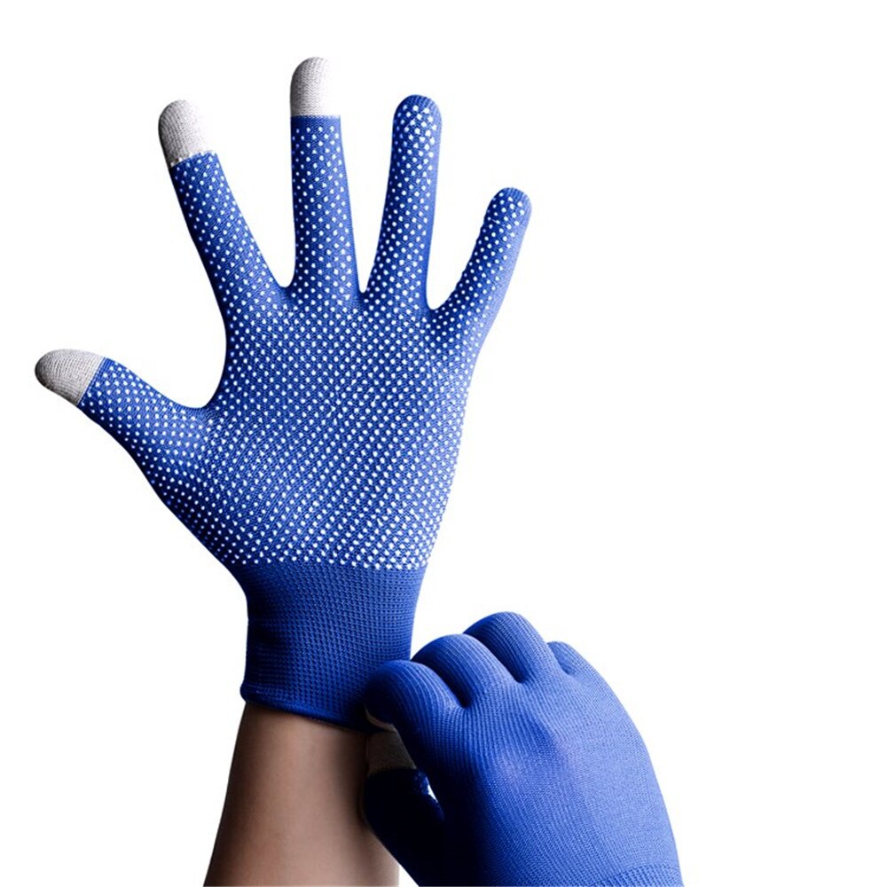 Atmungsaktive Anti-Schleudern Gel Touchscreen Handschuhe Sommer Dünne Reiten/Fahren/Bergsteiger Handgelenk Handschuhe Männer Frauen Sport lauf: FHS Blau