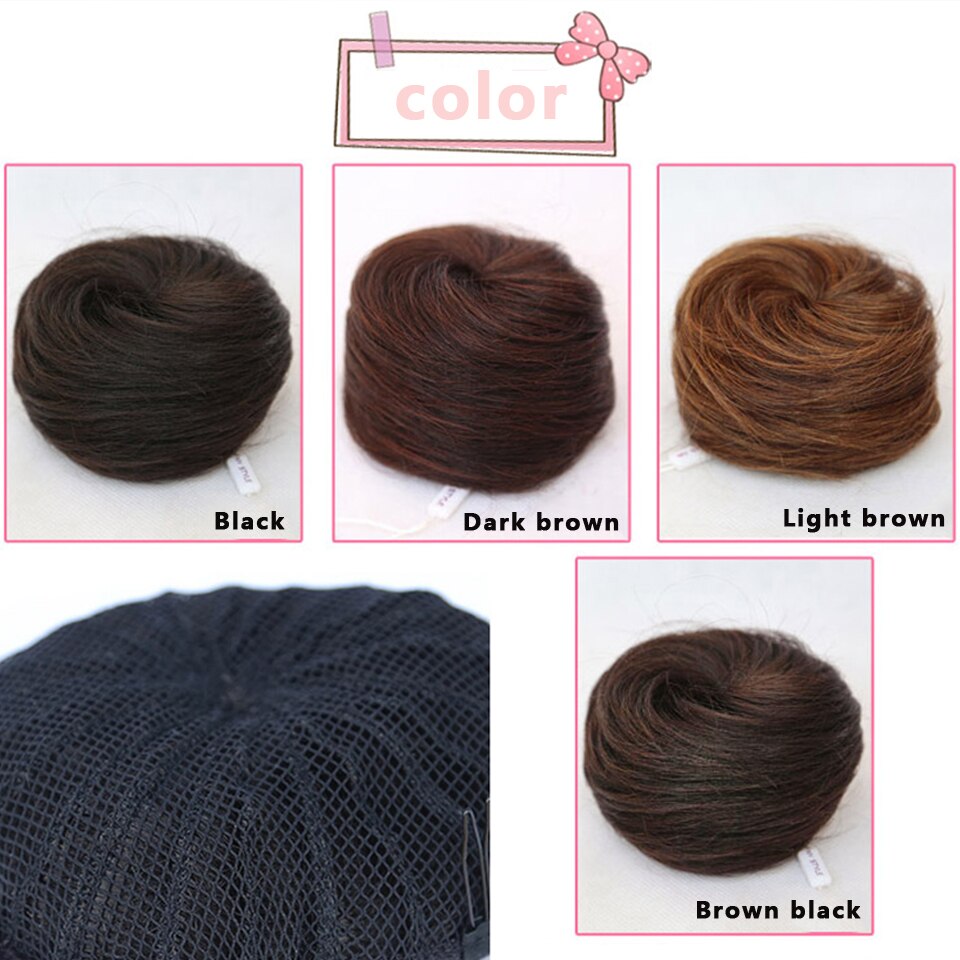 Clip de moño de pelo rizado Allaosify en moño de pelo Donut postizos de rodillo sintético de alta temperatura accesorios de moño para el cabello