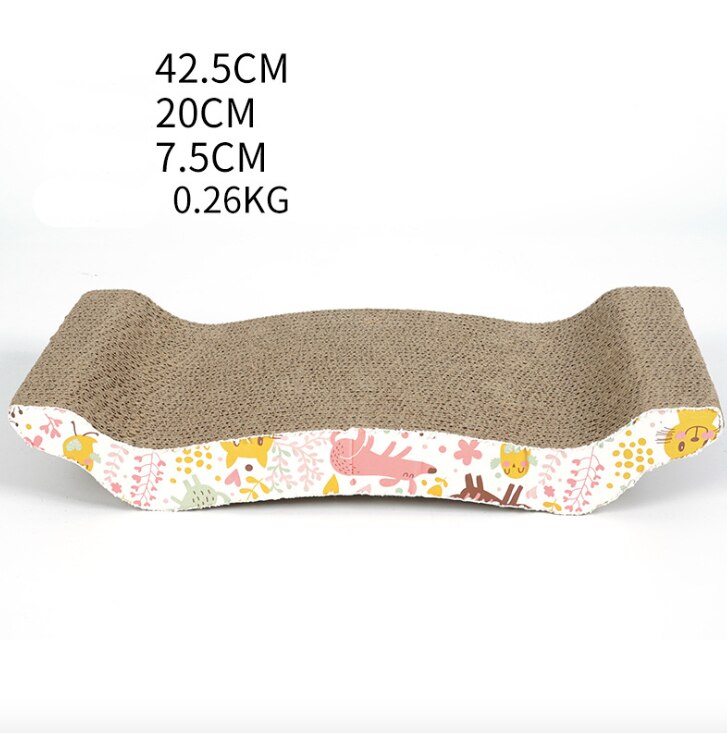 Cartoon Fun Cat Toys Cat Scratch Board S-Shaped Corrugated Paper With Cats Claw Grinding Nail Scraper Mat Mattress Cat Supplies: 002