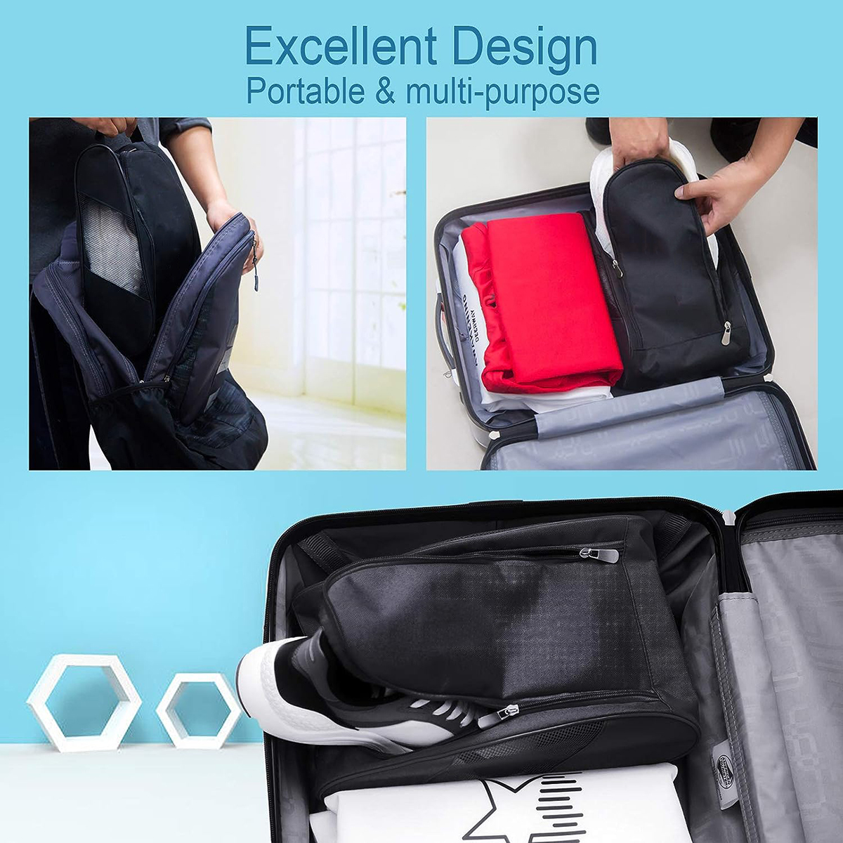 Tragbare Fußballschuh-Tasche, Golf-FußBall-Basketball-Schuhtasche für Männer, Frauen, Jungen und Mädchen
