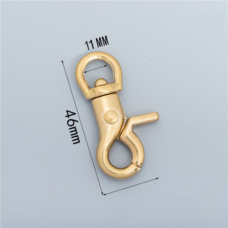 Meetee 2/5Pcs 8-25mm Solid Brass Buckle Bag Lobster Clasp Swivel Trigger Clips Dog Snap Buckles Strap Clamp Hang Hook Accessory: 5Pcs / AP528-Brass-11X46mm