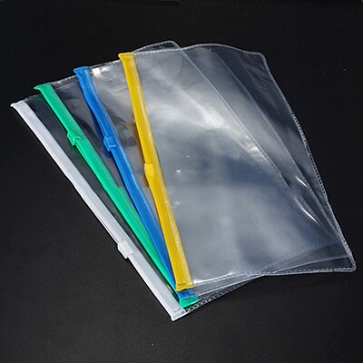 A6 Paper File Folder Book Pencil Pen Bag Plastic Clear Portable Desktop Document Paper Organizer Storage Bag School Stationery