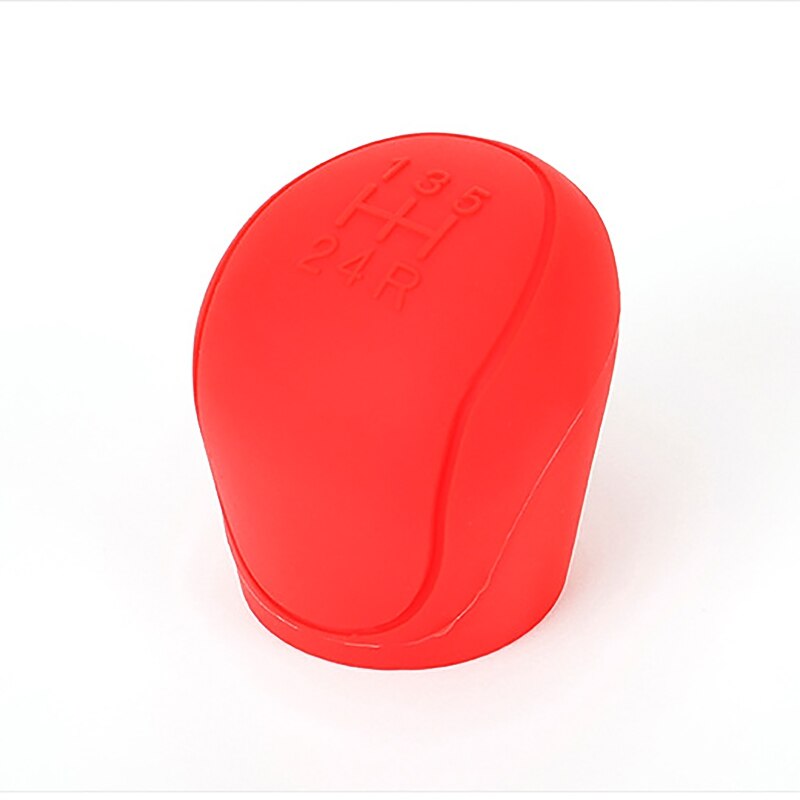 Pomo de palanca de cambios de silicona para coche, cubierta de perilla de freno de mano, funda protectora de piel, estilo de coche: Gear Knob(Red)