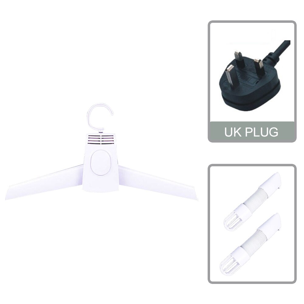 Doek Hanger Draagbare Opvouwbare Hanger Multifunctionele Reizen Drogen Hanger Huishoudelijke Intelligente Wasdroger Schoen Droger: White UK plug