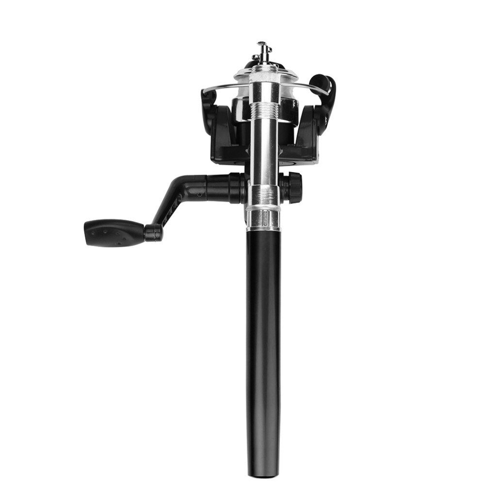 Fishing Rod Mini Portable Pocket Fish Pen Shape Aluminum Alloy Fishing Rod Pole Wheel Portable Fishing Rod Set #33: White