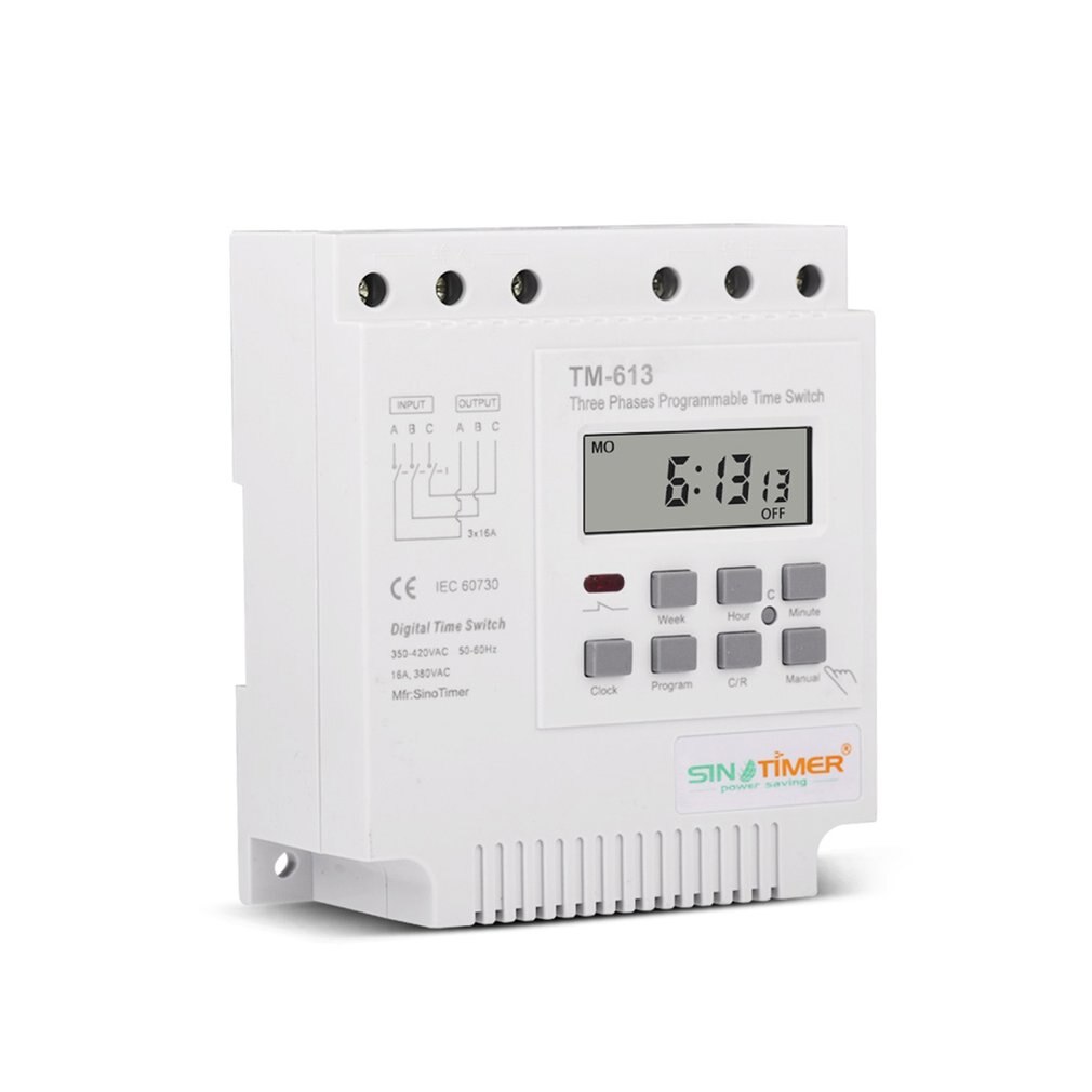 Three Phases 380V 7 Days Weekly Programmable Timer Relay Digital Electronic Microcomputer Time Control Pump Timing Switch