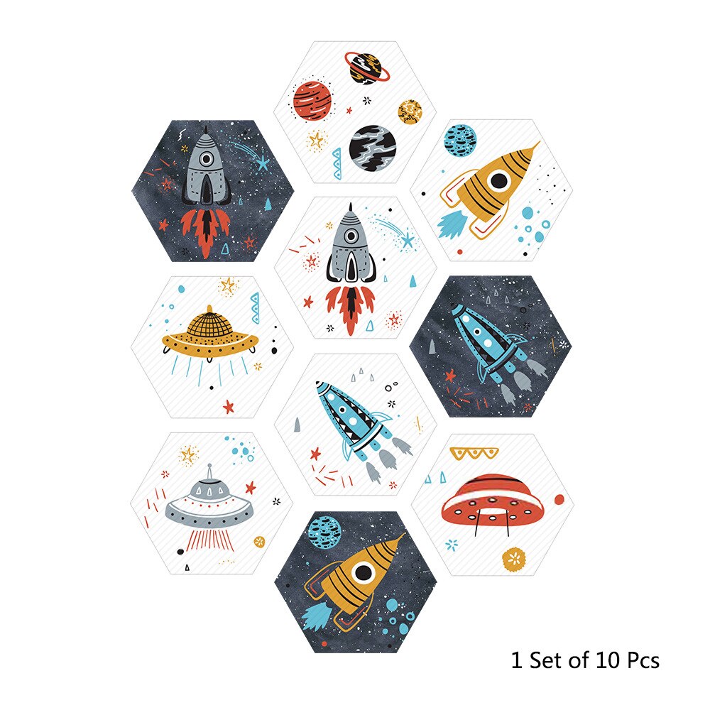 10pcs/Set PVC Imitation Marble Hexagonal Tile Stickers Bathroom Kitchen DIY Home Nonslip Floor Tiles DIY 3D Stickers Home Decor: 01