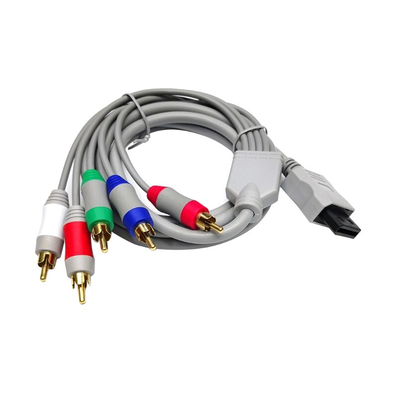 1.8m 1080P HDTV Video Cable AV 5RCA Cord High-Definition Component Wire Compatible with Wii/WiiU Game Console
