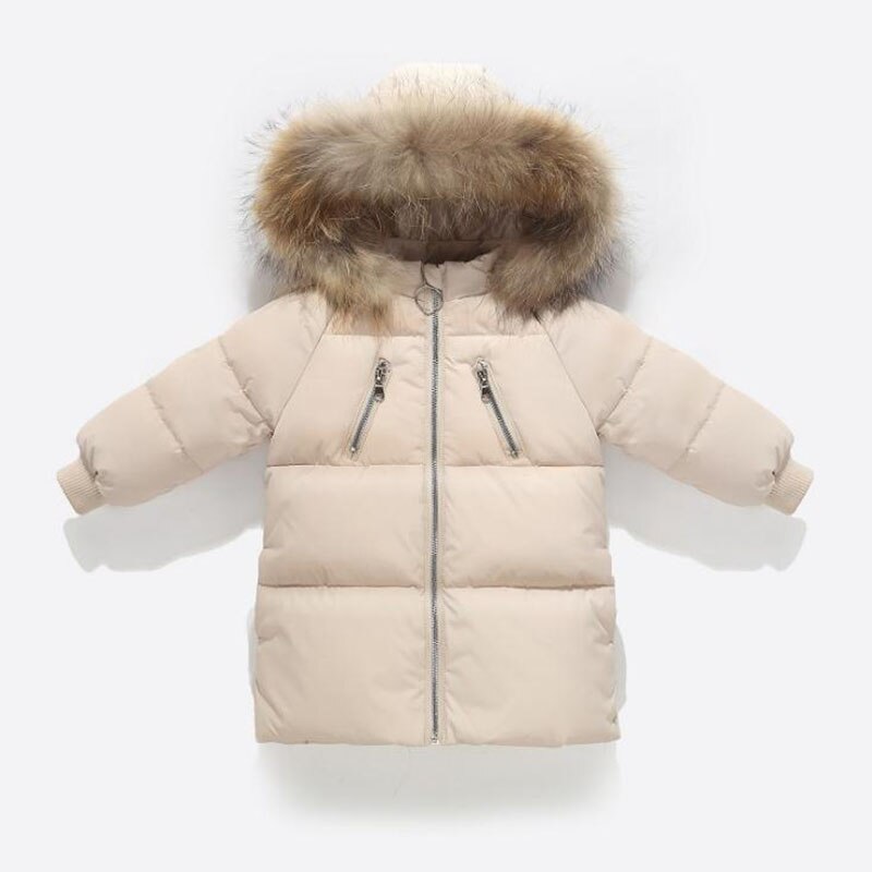 Hooded Infant Winter Jacket Down Russian Winter Clothes Fur Girl Winter Snowsuit for Baby: Color 7 / 110cm