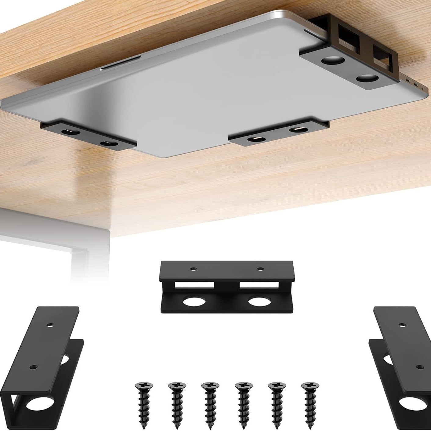 Supporto per computer portatile sotto la scrivania Supporto per ripiano per computer portatile sotto la scrivania per computer portatile, Mac mini, MacBook, tastiera