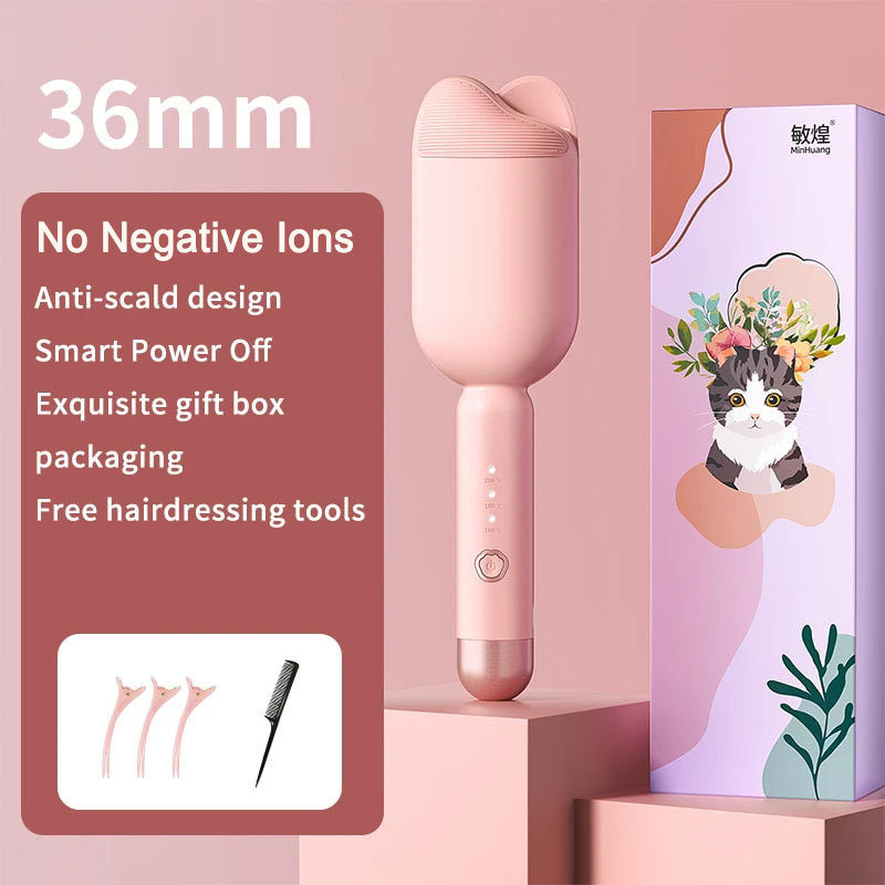 Elektrische haarkruller 36 mm grote golfstyling Keramisch haar Langdurige krultang Stylingtool Curling Wand Hair Waver: WIT / au plug