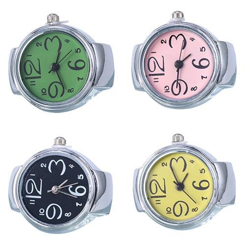 Women's Big Numbers Finger Ring Watch Elastic Band Quartz Watch Female Classic Flip Jewelry Mini Watch 손가락 반지 시계