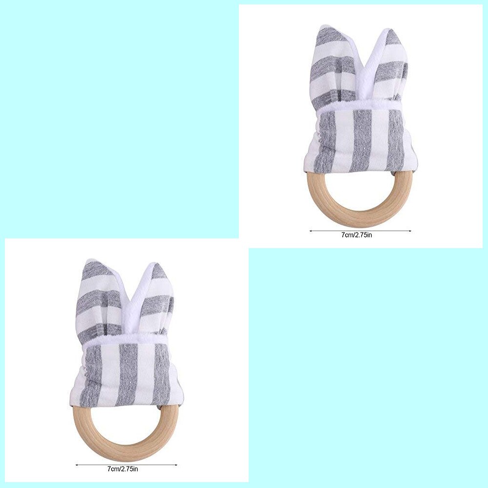 Baby Beißringe Holz Zahnen Ringe Ohr Zahnen Holz Ring Natürliche Holz Hase Ohr Organische Baby BeißRing Spielzeug