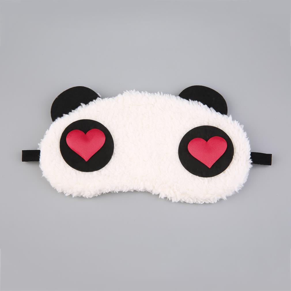 Mask For Sleep Cute Panda Sleeping Face Eye Blindfold Eyeshade Breathable Kids Women Travel Cover Health Care Aid Eyepatch Tool: Red Love