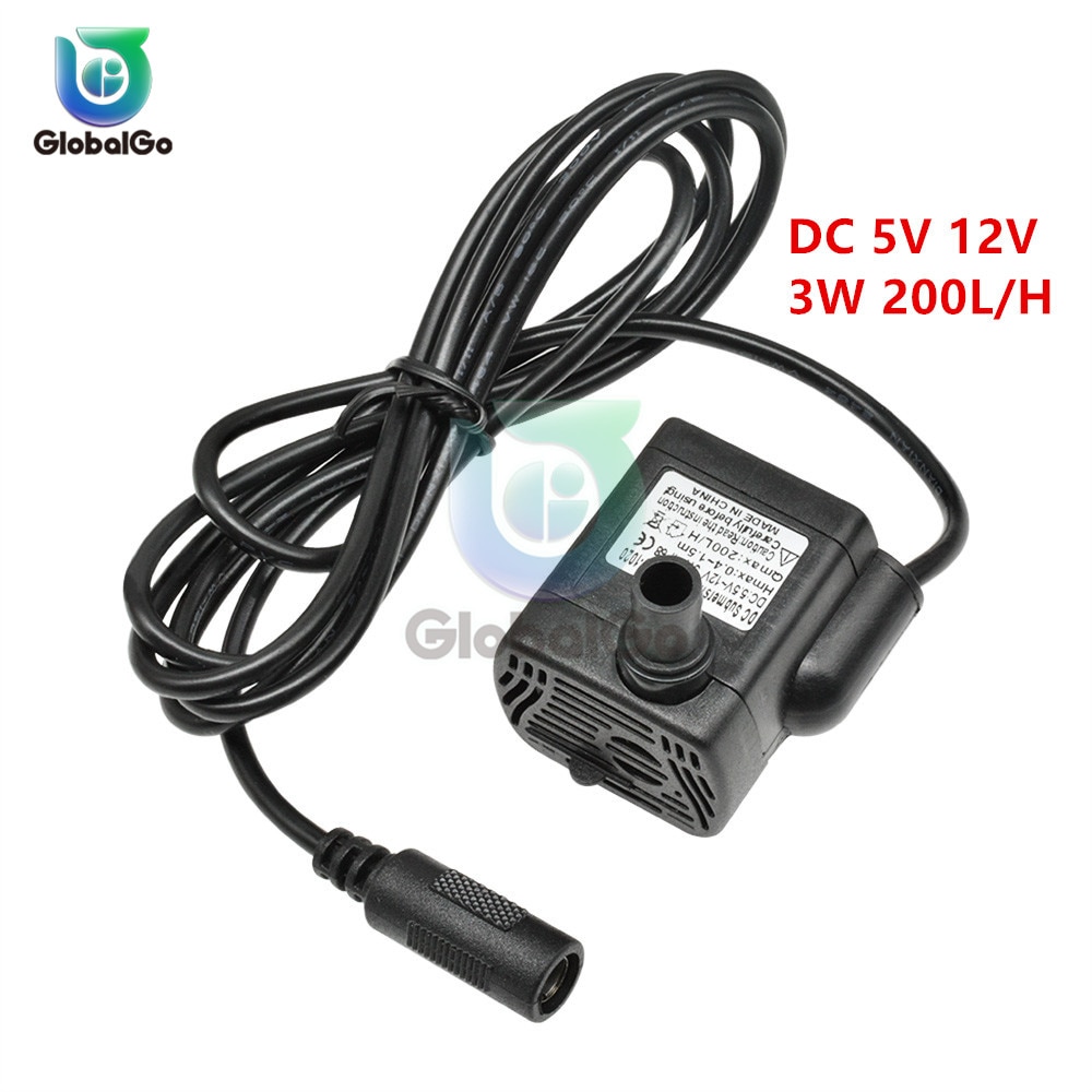 10Pcs 3W 200L/H Usb Low Noise Borstelloze Motor Pomp Micro Dompelpomp Voor Diy Kit dc 5V 12V