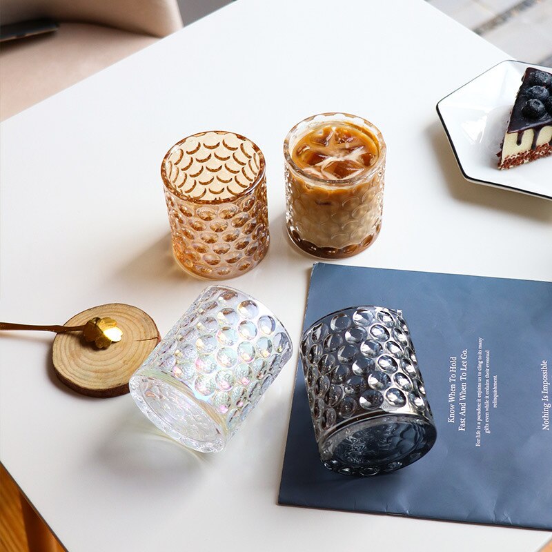 300ml Nordic Relief Pearl Point Whiskey Glass Heat Resistant Lead-free Home Coffee Mug Bar Club Voldka Cocktail Glass Drinkware