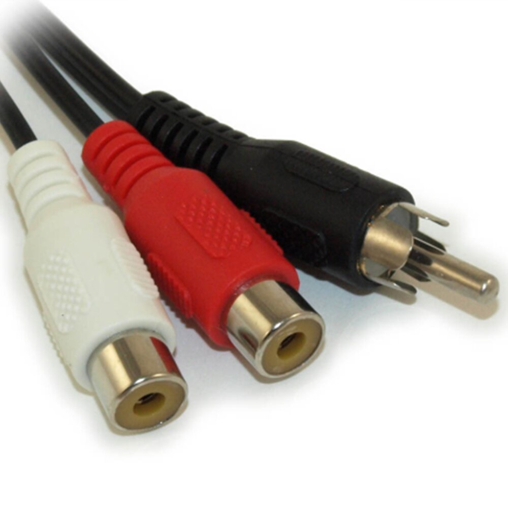 10pcs 1 RCA Male Mono to 2 RCA Female Stereo Audio Splitter A/V Y Cable Lead