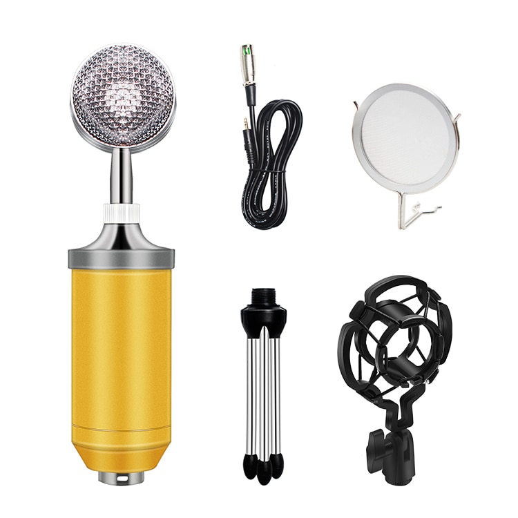 Bm -8000 kondensatormikrofonsæt 3.5mm optagelse mikrofon chatter syngende mikrafon med stativmikrofonsæt