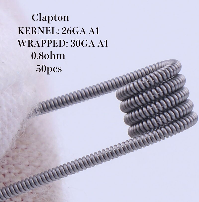 XFKM 50/100 Stck verdrehte Verschmolzen Bienenstock clapton spulen vorgefertigten wickeln Außerirdischer mischen verdrehte Quad Tiger Heizung Widerstand rda spule: clapton 08 50Stck