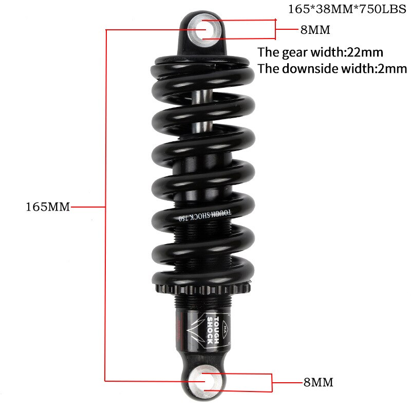 Amortiguador de bicicleta de montaña herramienta de absorción de choque de rebote resorte amortiguador Universal de 165mm Suspensión trasera de bicicleta Sh