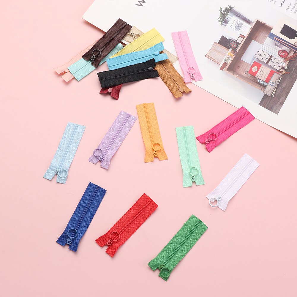 Mini cremalleras de cabeza redonda para ropa de muñeca, accesorios de vestimenta para muñecas hechas a mano, costura, Scrapbooking, ropa con cremallera, 5 uds.