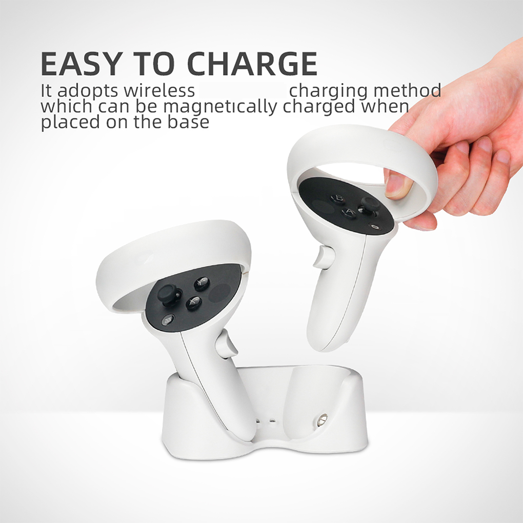 Controllers Charging Dock PC Station Charger Stand Storage Base with Rechargeable Battery VR Replacement for Oculus Quest 2