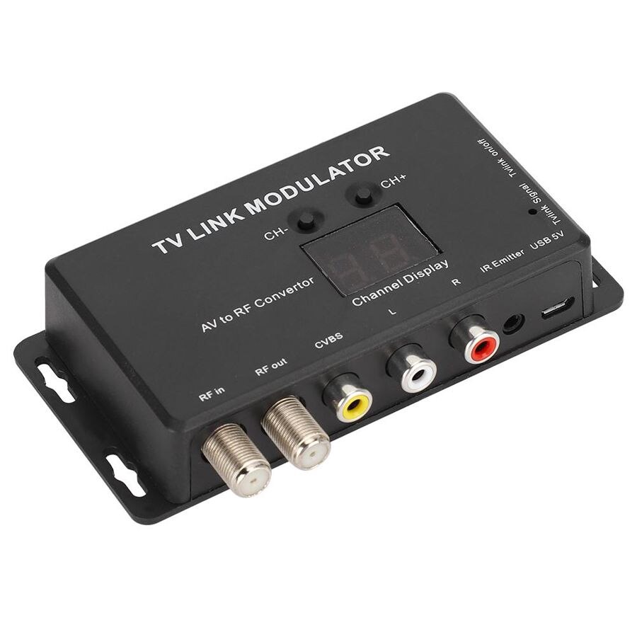 TM70 UHF TV LINK Modulator AV to RF Converter IR Extender with Channel Display IR Modulator IR Extender Adapter