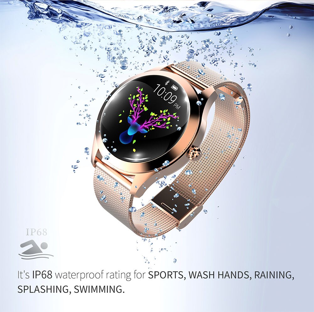 KW10 Waterproof Smart Watch Women Lovely Bracelet Heart Rate Monitor Sleep Monitoring Smartwatch Connect IOS Android PK S3 band