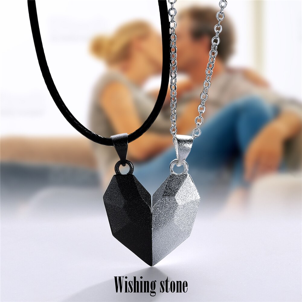 Collar magnético en forma de corazón para parejas, colgante de amor, joyería para pareja, de cumpleaños