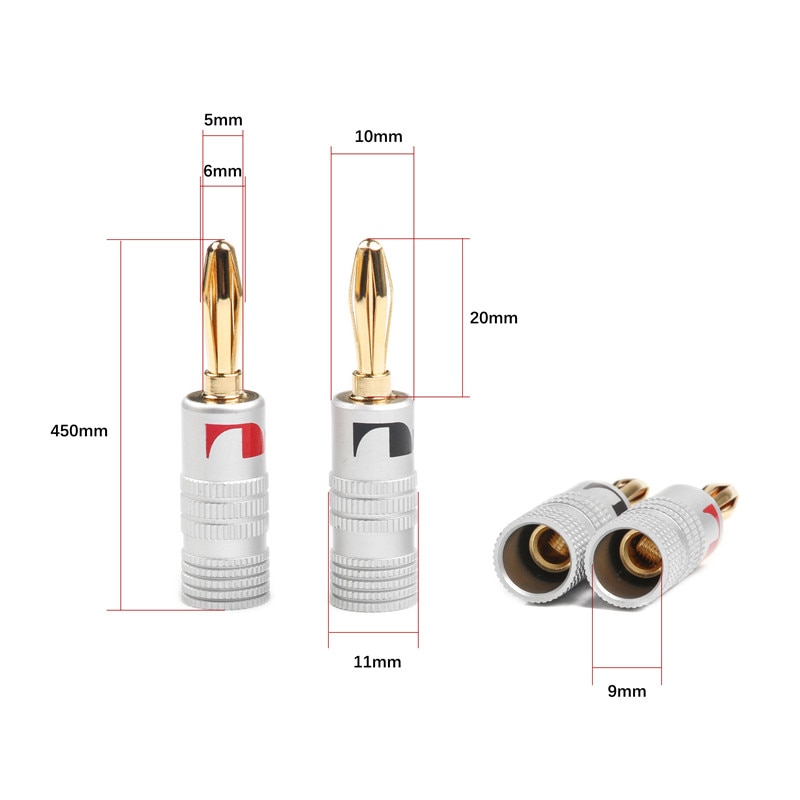8 stks/set Banaanstekkers Nakamichi 4mm Banana Plug Voor Video Speaker Adapter Audio Draad Kabel Connector