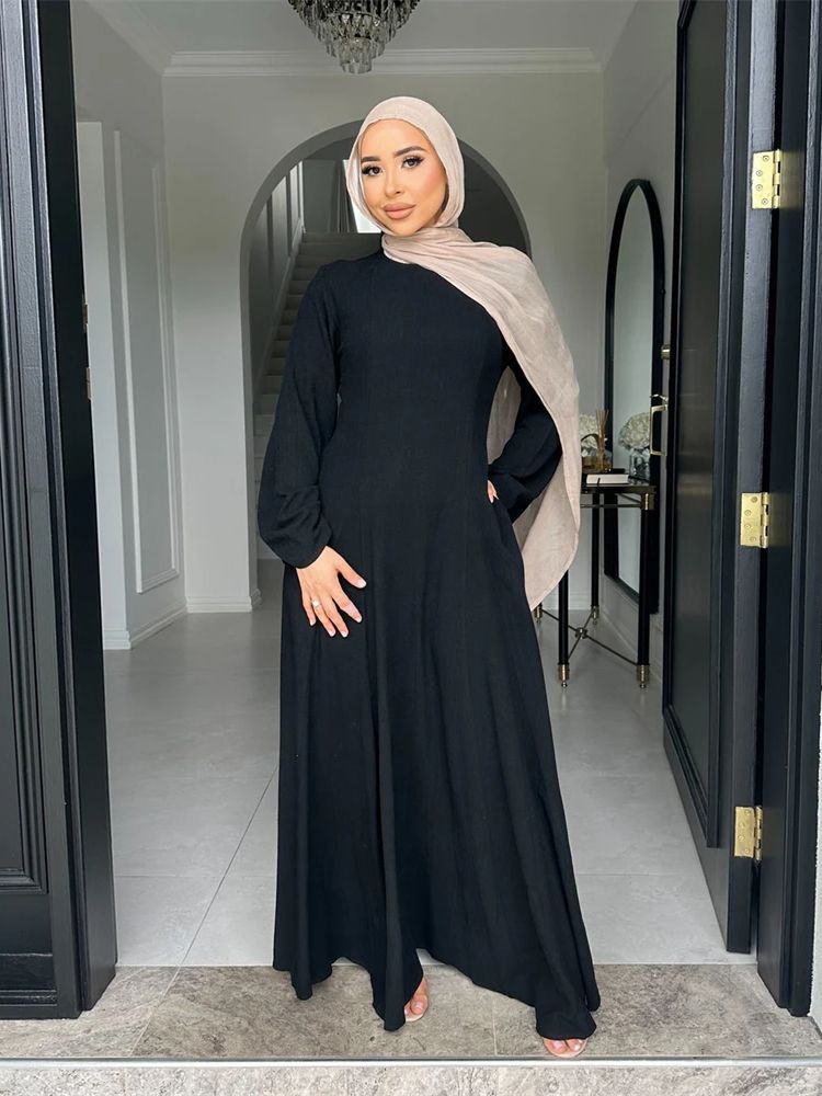Ramadán Modesto Abaya Dubai islámico musulmán Kaftan vestido ropa de oración mujeres Vestidos Para Mujer bata caftán Marocain Mujer: S / Negro